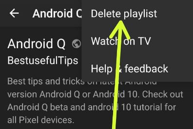Elimina la lista de reproducción de YouTube de tu dispositivo Android