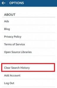 Cómo borrar el historial de búsqueda de Instagram de Android Lollipop
