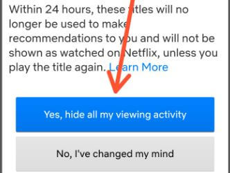 Ocultar todo su historial de Netflix en Android