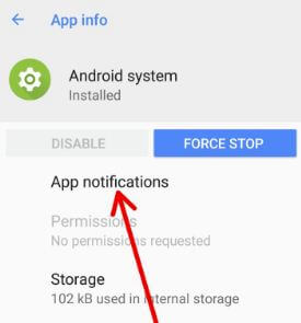 Notificación continua de Android 8.1 Oreo