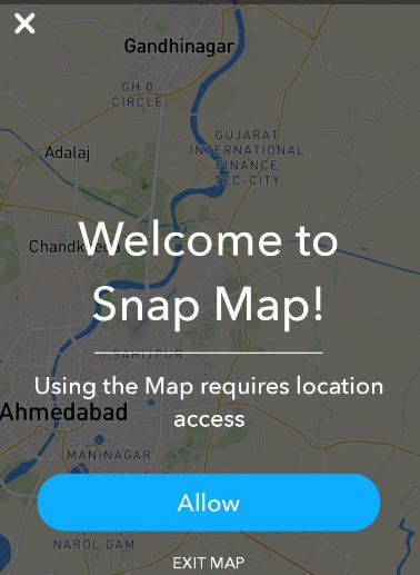 Snap Map en dispositivos Android Snapchat