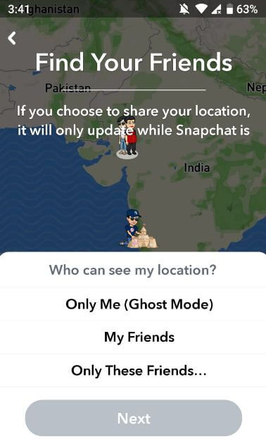 Cómo configurar Snap Map en su teléfono Android Snapchat