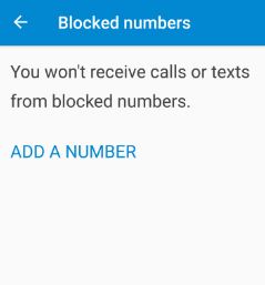 agregue un número para bloquear llamadas y mensajes de texto en nougat 7.0
