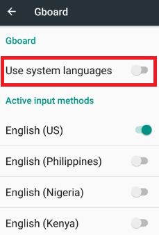 Deshabilitar los idiomas del sistema en Android Nougat