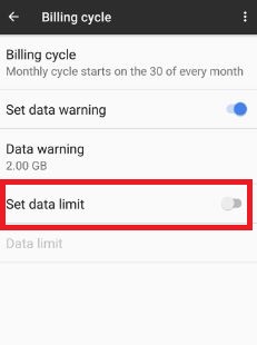 Habilitar el límite de datos móviles en el teléfono de píxeles de Google