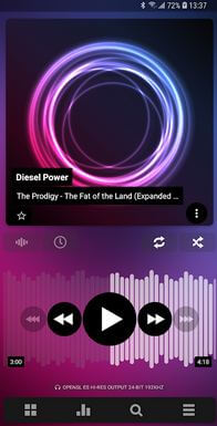 Aplicación Poweramp Music Player para Android