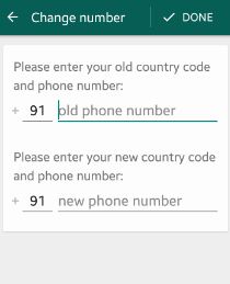 cambiar el número de WhatsApp de Android