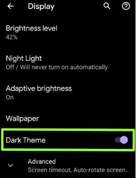 Tema Android Q Dark en el lanzador de píxeles