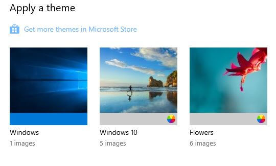 Cambiar un tema personalizado de Windows 10