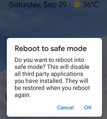 Inicie Android en modo seguro