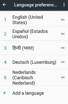 agregar más idiomas en Android 7