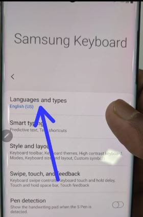Cambiar el idioma del teclado del Galaxy Note 10 plus
