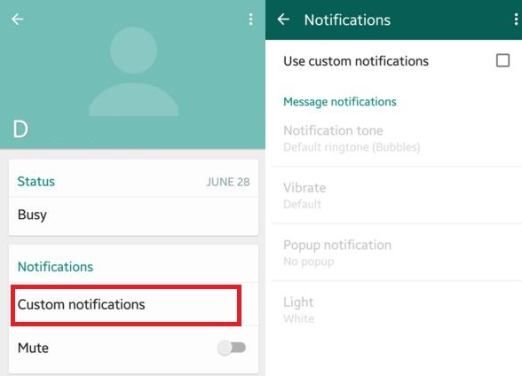 Establecer tono de llamada personalizado en WhatsApp Android