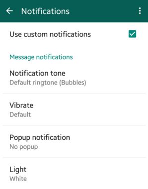 Establecer notificación personalizada en WhatsApp Android