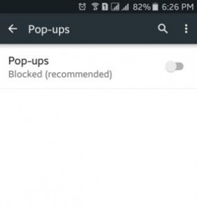 Cómo bloquear ventanas emergentes en su teléfono Android Chrome