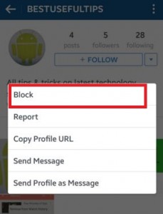 Cómo bloquear a alguien en tu teléfono Android Instagram