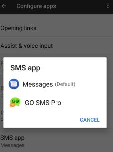Configura aplicaciones de mensajería predeterminadas en tu teléfono Pixel XL