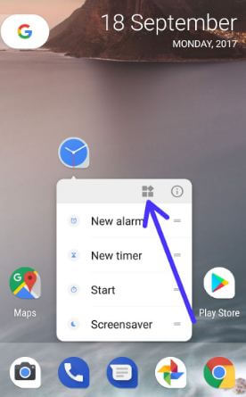 Ícono del widget de la pantalla de inicio de Android 8.0 Oreo