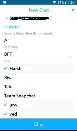Videollamada grupal en Snapchat Android