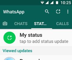 Toca Mi estado en WhatsApp Android
