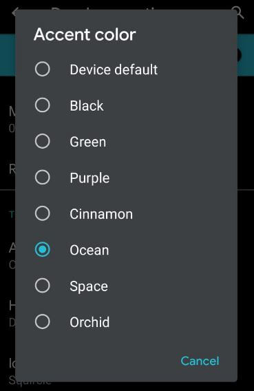 Android 10 tiene colores de sabor