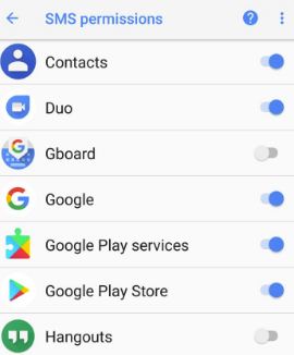 Administrar permisos de aplicaciones en Android Oreo 8.0