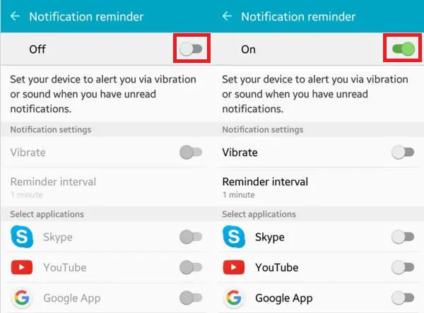 Configurar el recordatorio de notificación para Android Lollipop 5.1.1