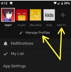 Cree un perfil único para niños o niños en la aplicación Netflix para Android