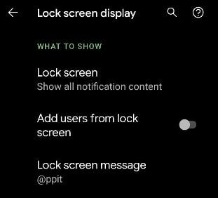 Ocultar el contenido de la pantalla de bloqueo de Google Pixel 3a XL