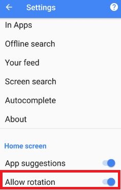 Activar la rotación en la pantalla de inicio de Android Nougat 7.0
