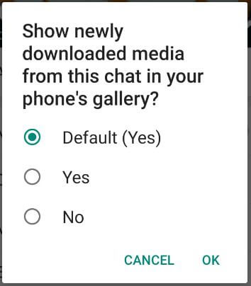 Ocultar medios de WhatsApp de la galería en Android para Grupo