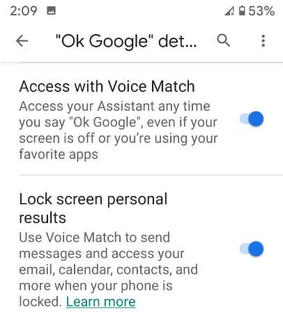Configure un juego de voz en Android 10 para usar el asistente de voz