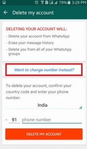 Cambiar número de Whatsapp