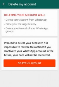 Cómo eliminar la cuenta de WhatsApp en Android Lollipop