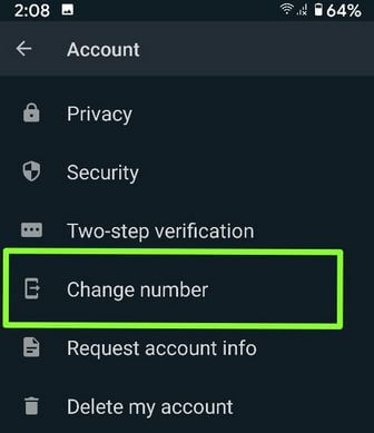 Cómo cambiar el número en el teléfono inteligente Android de WhatsApp