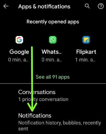 Usa Notificación para activar burbujas en Android 11