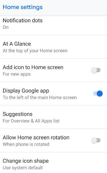 Personaliza la configuración de tu pantalla de inicio en Android P 9.0