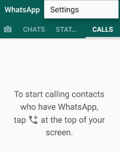 Configuración en la aplicación WhatsApp del teléfono Android