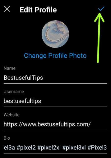 Editar perfil de Instagram en teléfono o tableta Android