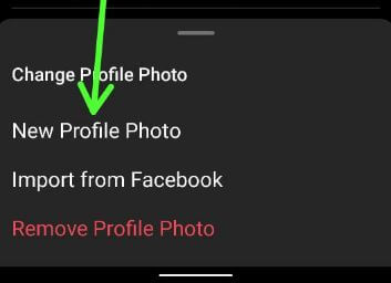 Cambiar la imagen de perfil en el teléfono inteligente Android de Instagram