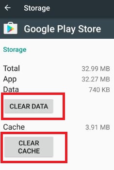 Borre el caché y los datos de Play Store para corregir el error 194
