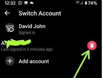 Cómo cambiar la cuenta de Facebook Messenger en un teléfono Android