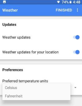 El clima no es visible en el widget de Google Pixel 2 de un vistazo