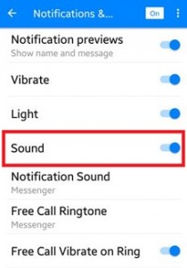Habilitar el sonido de notificación de Facebook en Android