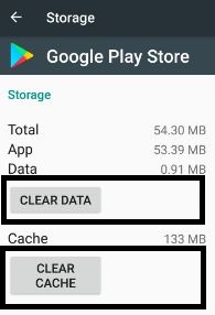 Borre el caché y los datos de Play Store para corregir el error de Android