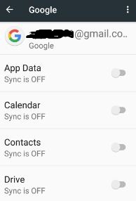 Deshabilitar todas las sincronizaciones de Google en Android