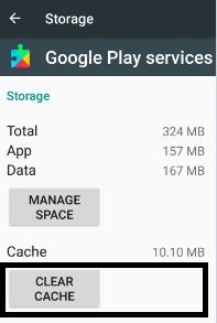 Borre el caché de los servicios de Google Play para corregir el error de Android