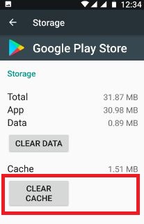 Borre el caché y los datos de Google Play Store para corregir el error 906