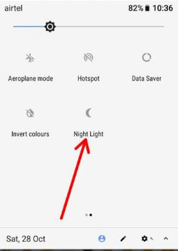 Configuración del modo de luz nocturna de Android Oreo