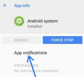 Toque las notificaciones de la aplicación en el dispositivo 8.1 Oreo